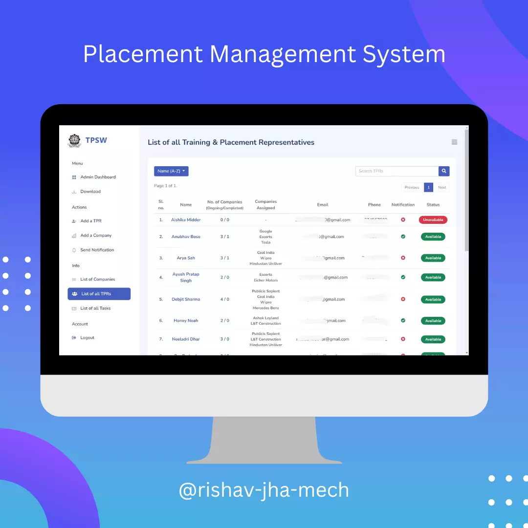 Placement Management System 9